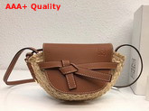Loewe Gate Mini Bag Tan Soft Calf Leather and Natural Rafia Replica