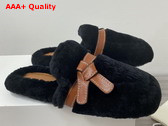 Loewe Gate Mule in Shearling Soft Black Tan Replica