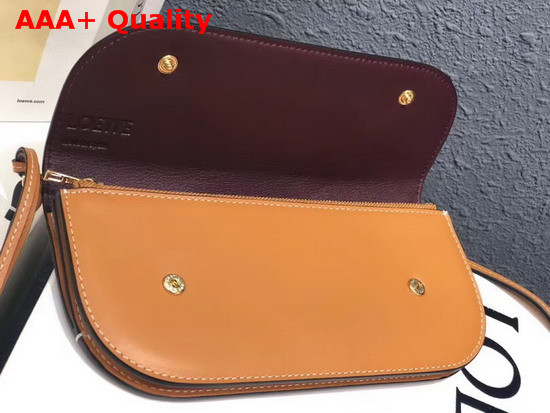 Loewe Gate Pochette Light Caramel Oxblood Smooth Calf Leather Replica