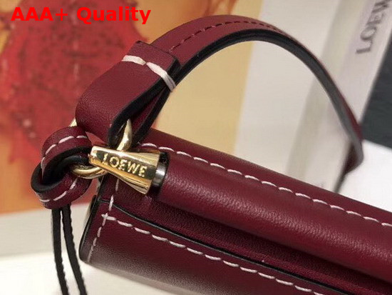 Loewe Gate Pochette Wine Oxblood Smooth Calf Leather Replica