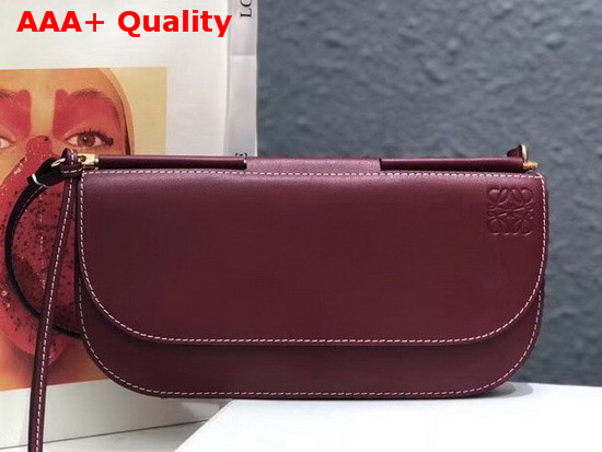 Loewe Gate Pochette Wine Oxblood Smooth Calf Leather Replica