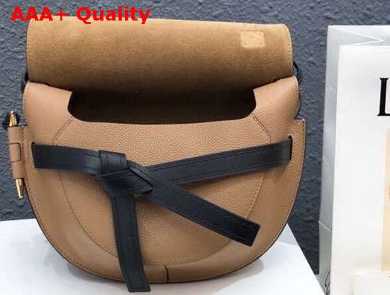 Loewe Gate Small Bag Mocca Black Soft Grained Calf Leather Replica