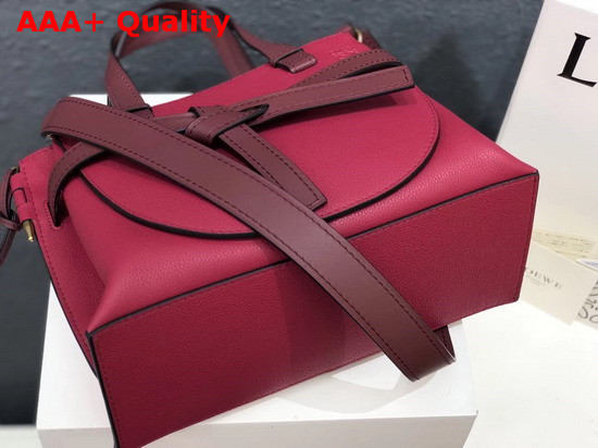 Loewe Gate Top Handle Small Bag Raspberry Wine Soft Grained Calf Leather Replica