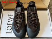 Loewe Grip Sneaker in Calfskin Suede Dark Brown Replica