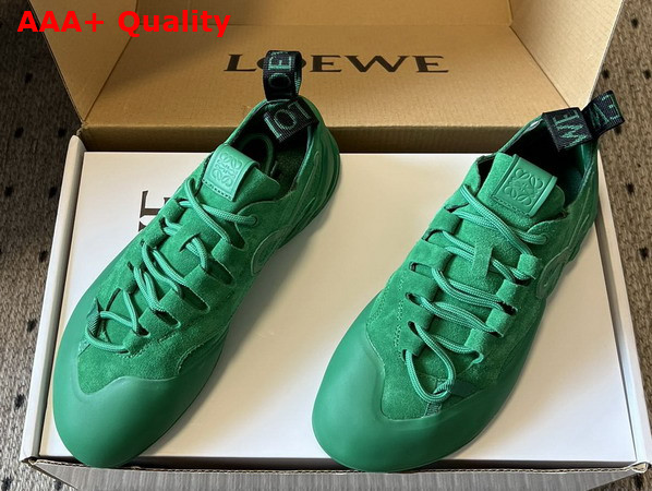 Loewe Grip Sneaker in Calfskin Suede Jungle Green Replica