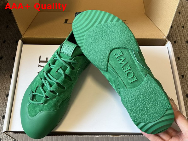 Loewe Grip Sneaker in Calfskin Suede Jungle Green Replica