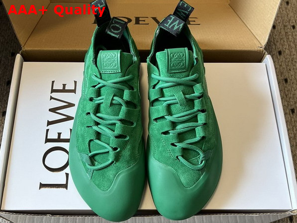 Loewe Grip Sneaker in Calfskin Suede Jungle Green Replica