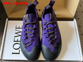 Loewe Grip Sneaker in Calfskin Suede Purple Brown Replica