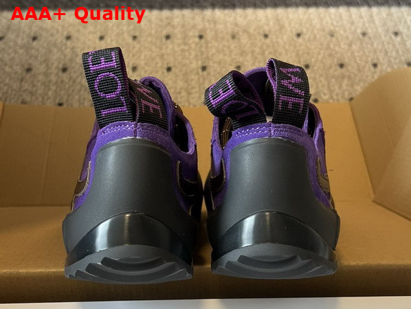 Loewe Grip Sneaker in Calfskin Suede Purple Brown Replica