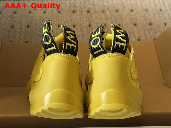 Loewe Grip Sneaker in Calfskin Suede Yellow Sunshine Replica