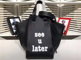 Loewe Hammock Bag Black Calfskin with Printing See U Later For Sale