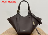 Loewe Hammock Flip Bag in Dark Chestnut Classic Calfskin Replica
