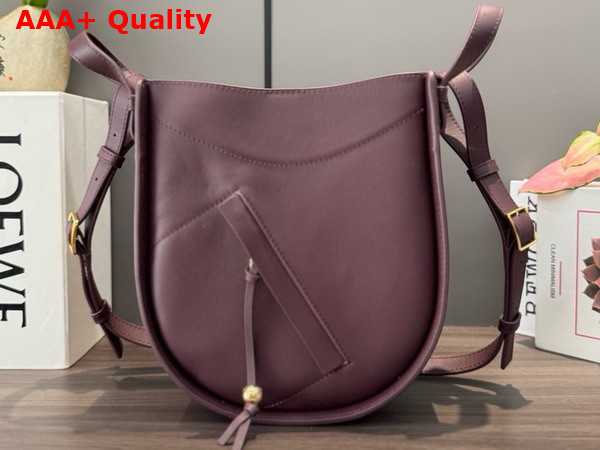 Loewe Hammock Slice Bag in Shiny Calfskin Dark Burgundy Replica
