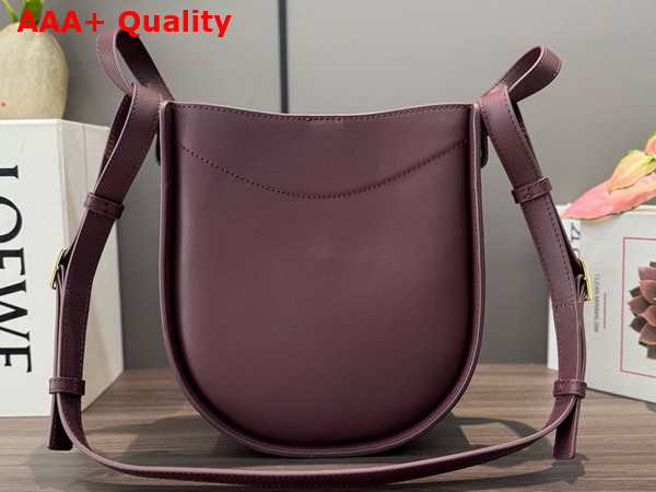 Loewe Hammock Slice Bag in Shiny Calfskin Dark Burgundy Replica