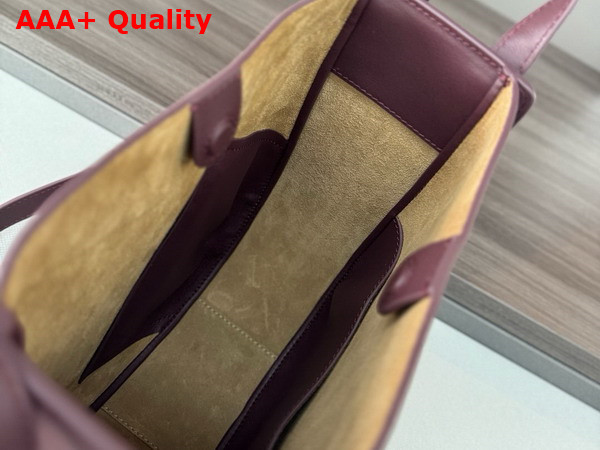 Loewe Hammock Slice Bag in Shiny Calfskin Dark Burgundy Replica