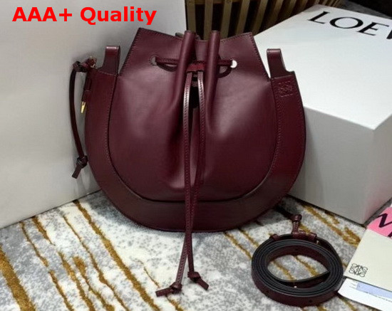 Loewe Horseshoe Bag in Wine Nappa Calf Replica