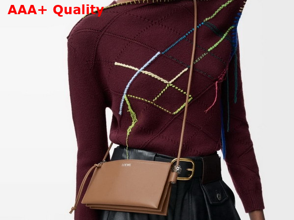 Loewe Joya Pouch in Nappa Calfskin Mocha Replica