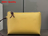 Loewe Knot T Pouch in Shiny Nappa Calfskin Sahara and Crimson Replica