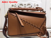 Loewe Laced Puzzle Bag Tan Smooth Calfskin Replica