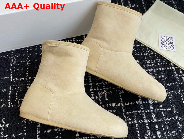 Loewe Lago Boot in Suede and Shearling Medium Concealer Replica