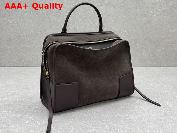 Loewe Large Amazona 180 Bag in Suede Dark Chestnut Replica