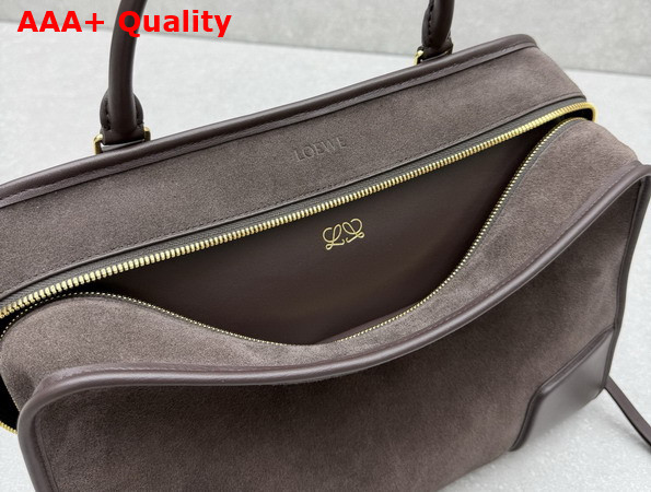 Loewe Large Amazona 180 Bag in Suede Dark Chestnut Replica