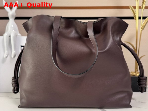 Loewe Large Flamenco Clutch in Chocolate Nappa Calfskin Replica