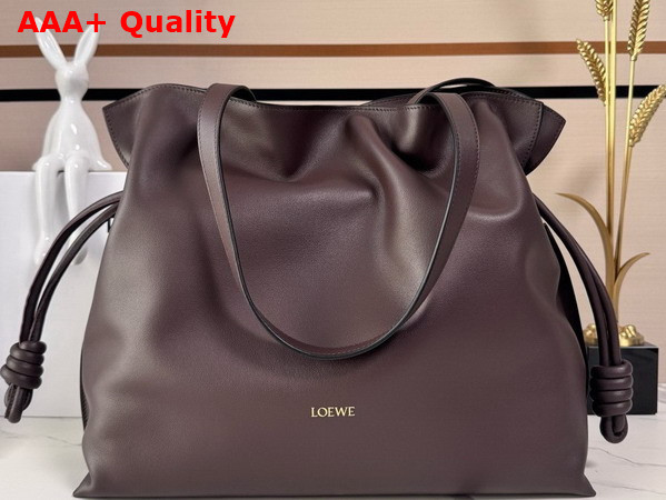 Loewe Large Flamenco Clutch in Chocolate Nappa Calfskin Replica