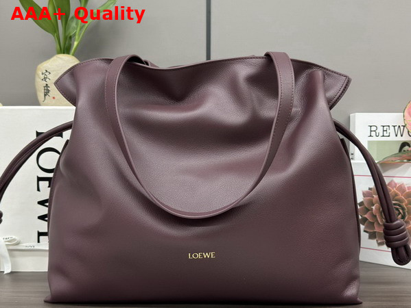 Loewe Large Flamenco Clutch in Dark Burgundy Nappa Calfskin Replica