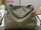 Loewe Large Flamenco Clutch in Dark Khaki Nappa Calfskin Replica