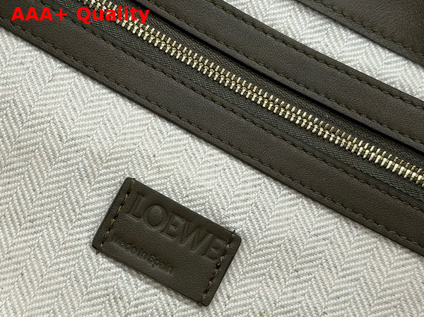 Loewe Large Flamenco Clutch in Dark Khaki Nappa Calfskin Replica