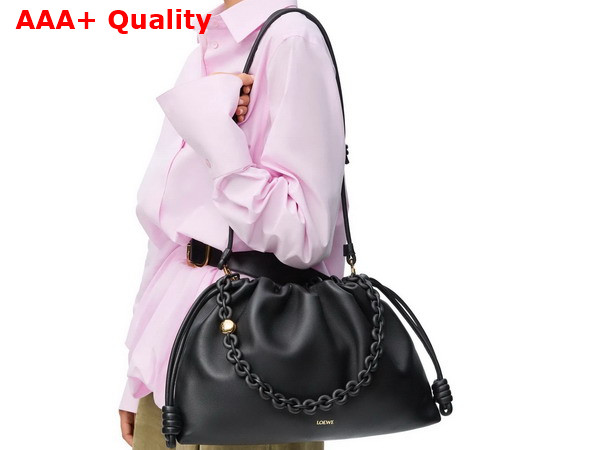 Loewe Large Flamenco Purse in Black Mellow Nappa Lambskin Replica