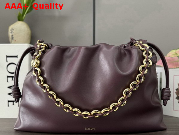 Loewe Large Flamenco Purse in Dark Burgundy Mellow Nappa Lambskin Replica