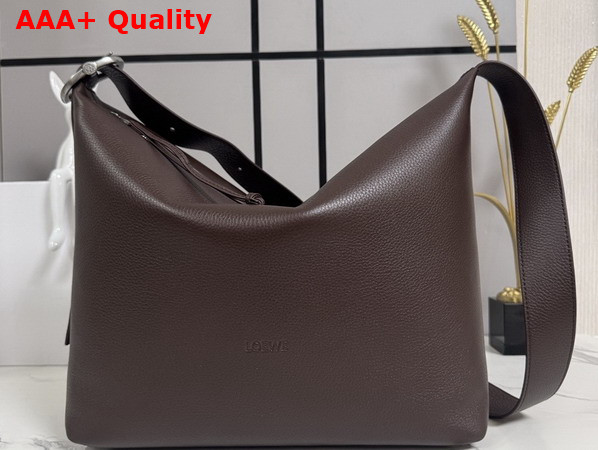 Loewe Large Loop Hobo in Chocolate Supple Grained Calfskin Replica