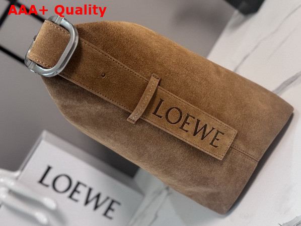 Loewe Large Loop Hobo in Tobacco Suede Calfskin Replica