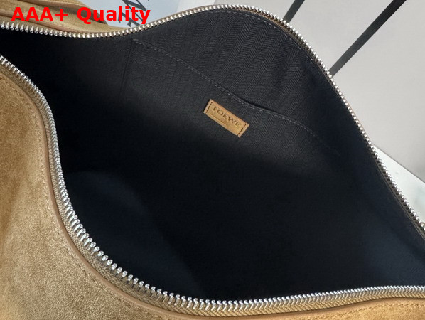 Loewe Large Loop Hobo in Tobacco Suede Calfskin Replica