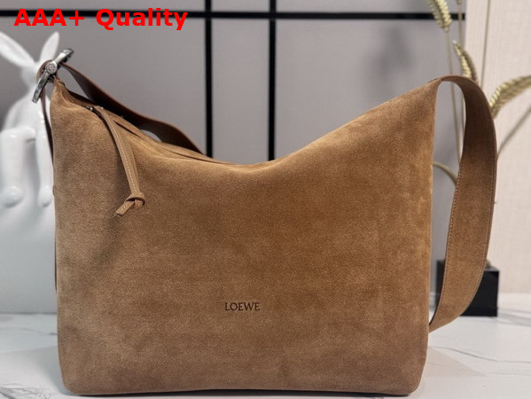 Loewe Large Loop Hobo in Tobacco Suede Calfskin Replica