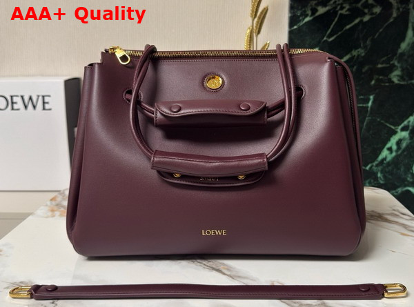 Loewe Large Madrid Bag in Dark Burgundy Supple Calfskin Replica