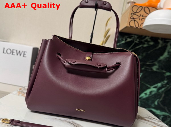 Loewe Large Madrid Bag in Dark Burgundy Supple Calfskin Replica
