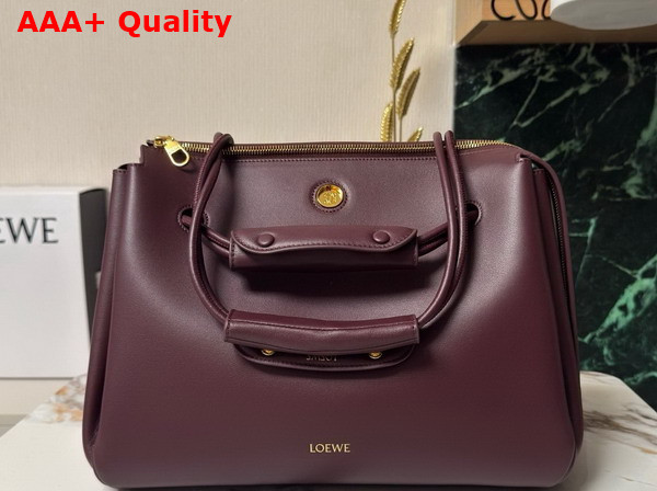 Loewe Large Madrid Bag in Dark Burgundy Supple Calfskin Replica