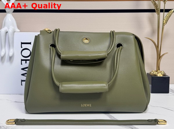 Loewe Large Madrid Bag in Olive Supple Calfskin Replica