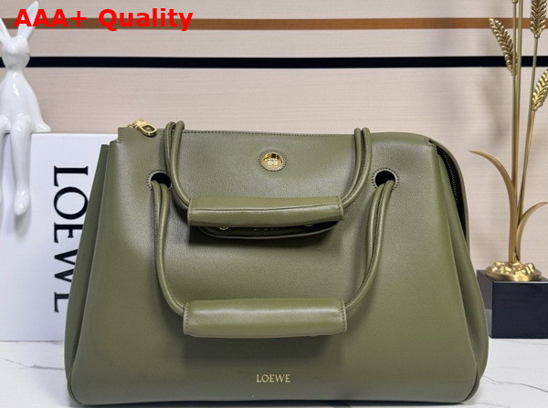 Loewe Large Madrid Bag in Olive Supple Calfskin Replica