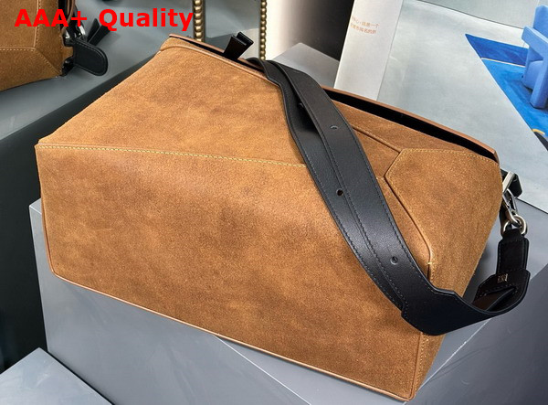 Loewe Large Puzzle Bag in Cognac Suede Calfskin Replica