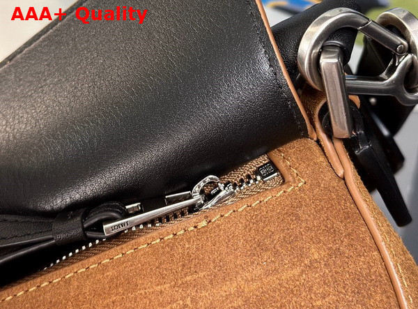 Loewe Large Puzzle Bag in Cognac Suede Calfskin Replica