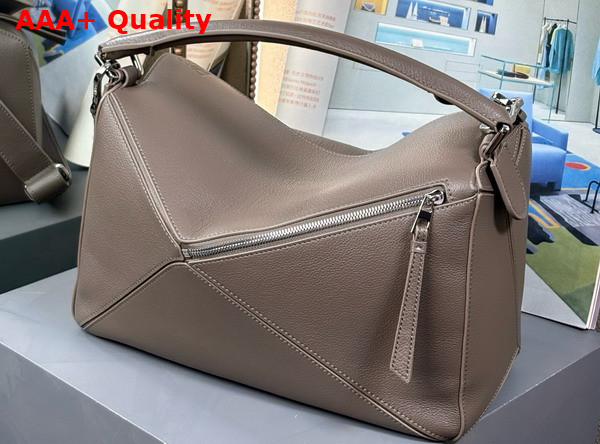 Loewe Large Puzzle Bag in Dark Grey Supple Grained Calfskin Replica