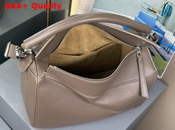 Loewe Large Puzzle Bag in Dark Grey Supple Grained Calfskin Replica