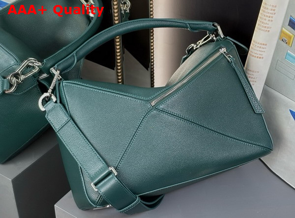 Loewe Large Puzzle Bag in Emerald Green Supple Grained Calfskin Replica