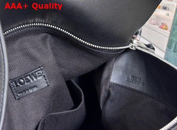 Loewe Large Puzzle Biker Bag in Shiny Calfskin Black Replica