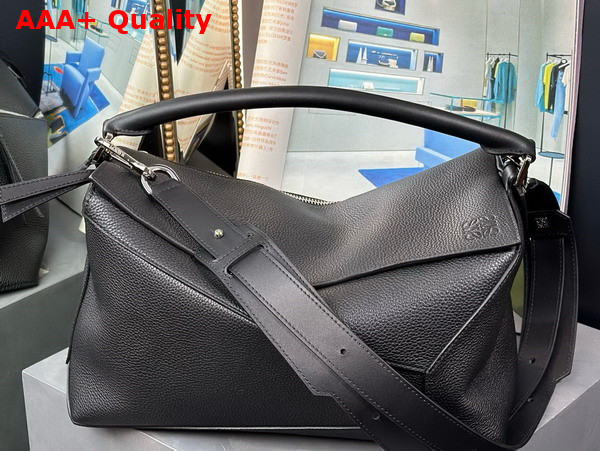 Loewe Large Puzzle Edge Bag in Black Soft Grained Calfskin Replica