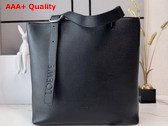 Loewe Loop Zipped Tote in Supple Grained Calfskin Black Replica